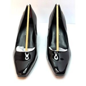 Tommy Hilfiger Women's Opheili Block Heel Pumps Black Patent Size 7.5M NWT/BOX